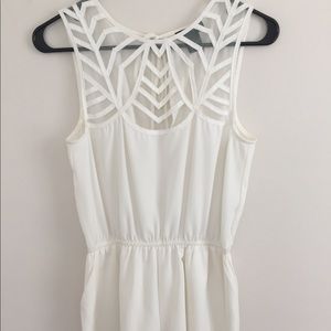 Aqua white romper